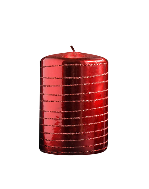 Zdjęcie: Świeca Andalo lustro walec mały 7x10 cm parafinowa czerwona MONDEX