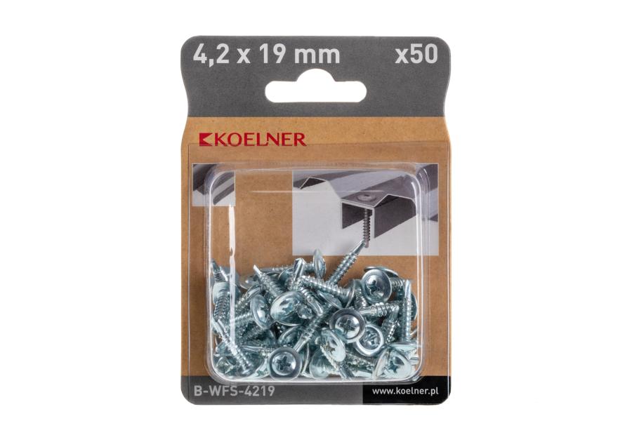 Zdjęcie: Wkręt do cienkich blach i drewna 4,2x19 mm 50 szt. KOELNER