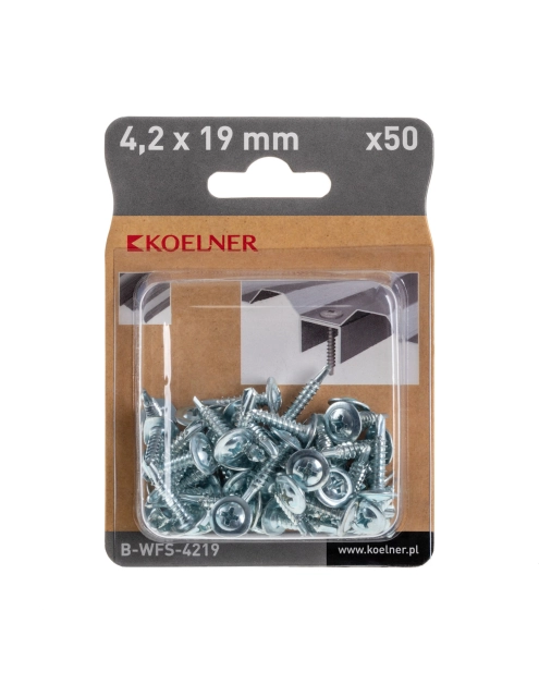 Zdjęcie: Wkręt do cienkich blach i drewna 4,2x19 mm 50 szt. KOELNER