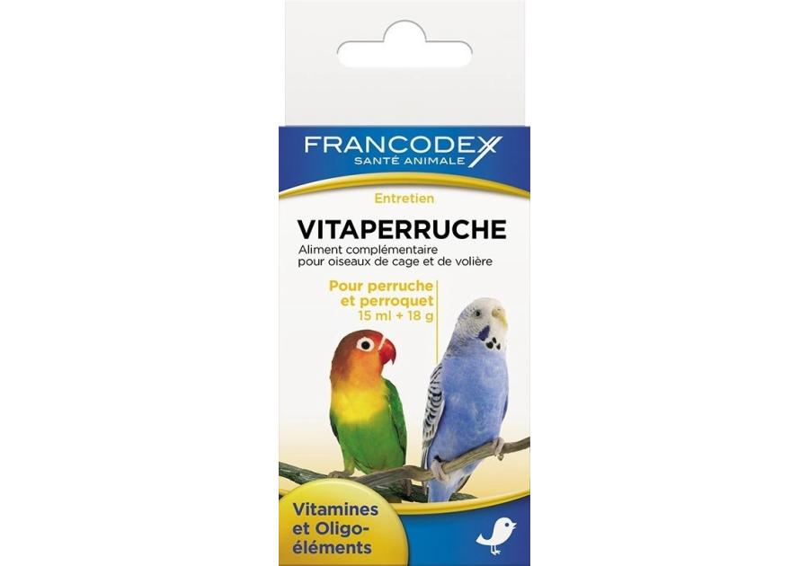 Zdjęcie: Witaminy dla papug, poprawa upierzenia 15 ml + 18 g FRANCODEX