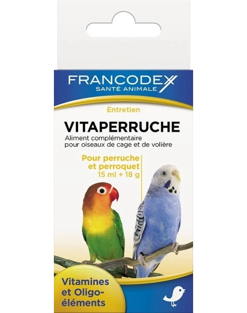 Zdjęcie: Witaminy dla papug, poprawa upierzenia 15 ml + 18 g FRANCODEX