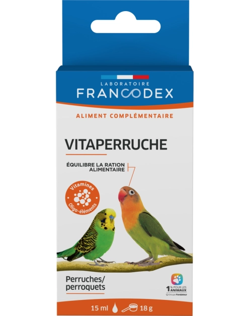 Zdjęcie: Witaminy dla papug, poprawa upierzenia 15 ml + 18 g FRANCODEX