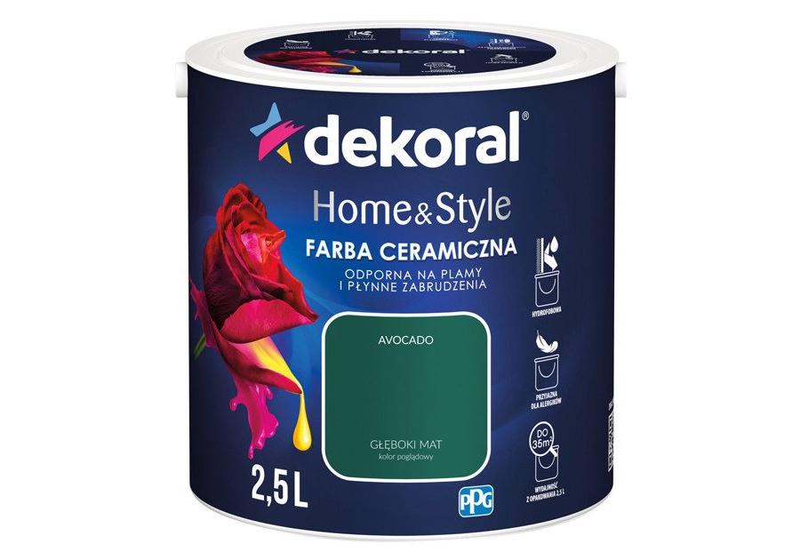 Zdjęcie: Farba ceramiczna Home&Style avocado 2,5 L DEKORAL