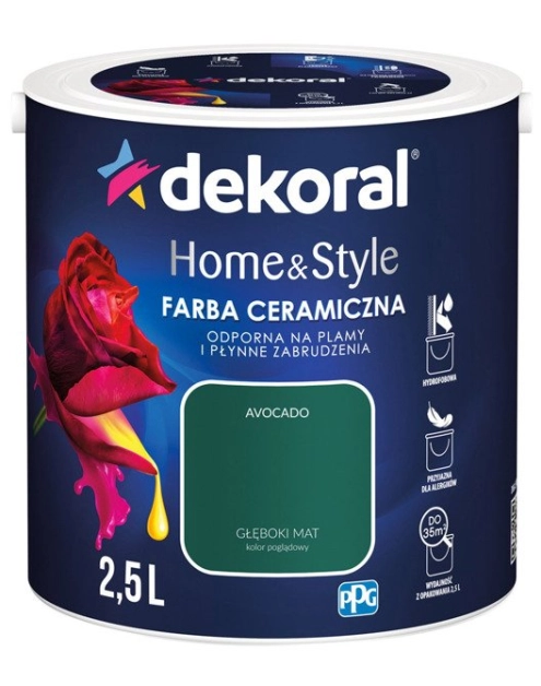 Zdjęcie: Farba ceramiczna Home&Style avocado 2,5 L DEKORAL