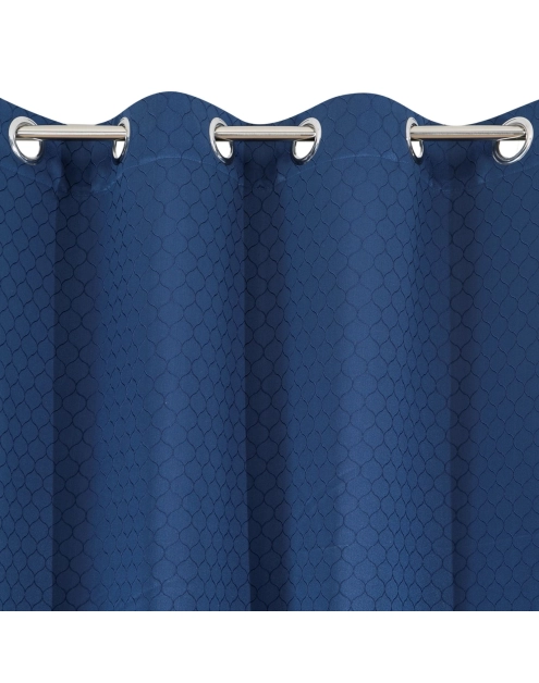 Zdjęcie: Zasłona Rivet 135x250 cm granatowa na przelotkach EUROFIRANY