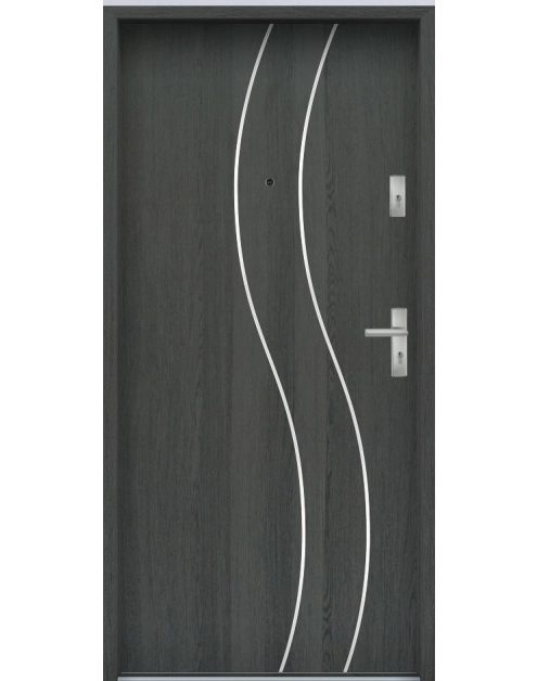 Zdjęcie: Drzwi wejściowe do mieszkań Bastion R-59 Grafit 90 cm lewe ODO KR CENTER