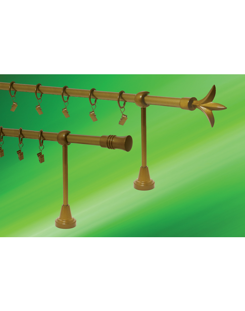 Zdjęcie: Karnisz podwójny Nokaut fi 16 mm - 160 cm cylinder złoto KARWEL