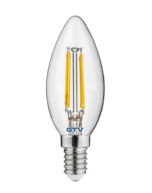 Zdjęcie: Żarówka LED Filament C35 4 W E 14 ciepły biały GTV
