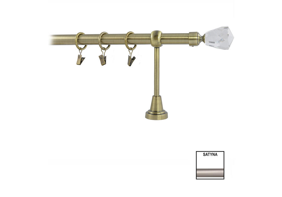 Zdjęcie: Karnisz pojedynczy Zeus fi 19 mm - 480 cm kryształ satyna KARWEL