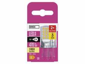 Żarówka LED Classic JC, G9, 4 W (40 W), 470 lm, ciepła biel, 2PK EMOS