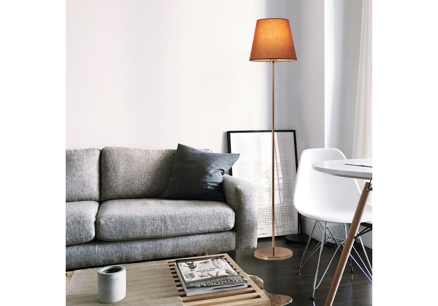 Zdjęcie: Lampa podłogowa Artemis czarna podstawa, cappuccino abażur ADRILUX