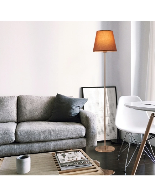 Zdjęcie: Lampa podłogowa Artemis czarna podstawa, cappuccino abażur ADRILUX