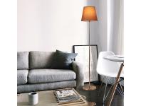 Zdjęcie: Lampa podłogowa Artemis czarna podstawa, cappuccino abażur ADRILUX