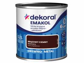 Emalia ftalowa Emakol Strong brązowy ciemny matowy 0,2 L DEKORAL