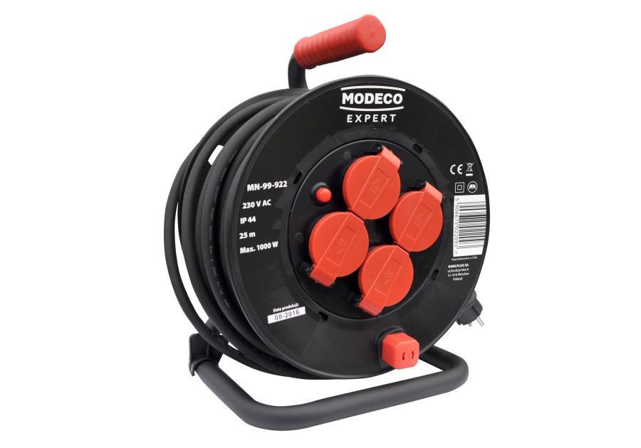 Zdjęcie: Przedłużacz zwijany do zast na zewnątrz 25 m przekrój 3x1,5 mm RAWLPLUG