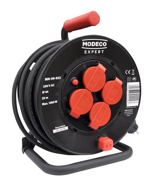 Zdjęcie: Przedłużacz zwijany do zast na zewnątrz 25 m przekrój 3x1,5 mm RAWLPLUG