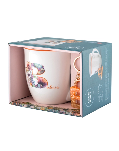 Zdjęcie: Kubek baryłka duża z wywiniętym rantem 630 ml z brelokiem dekoracja Babcia 2 ALTOM DESIGN