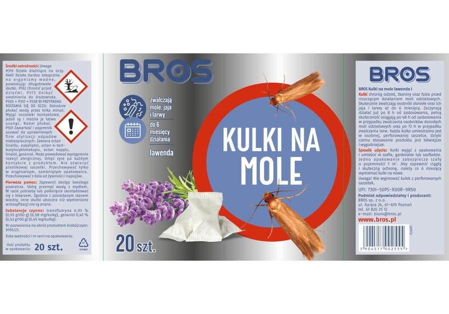 Zdjęcie: Kulki lawendowe na mole 120 g BROS