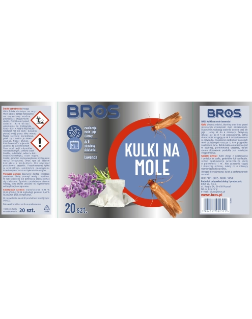 Zdjęcie: Kulki lawendowe na mole 120 g BROS