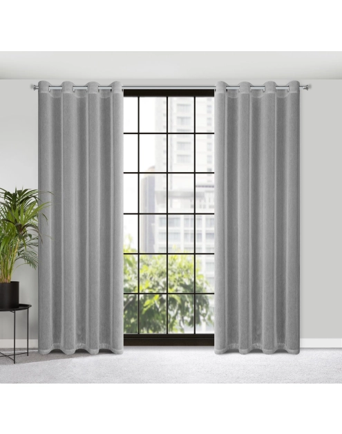 Zdjęcie: Zasłona gotowa Adela 140x250 cm stalowy EUROFIRANY