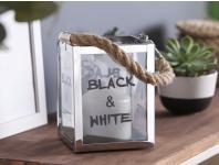 Zdjęcie: Latarenka metalowa Black N White 11x11x15 cm ALTOMDESIGN