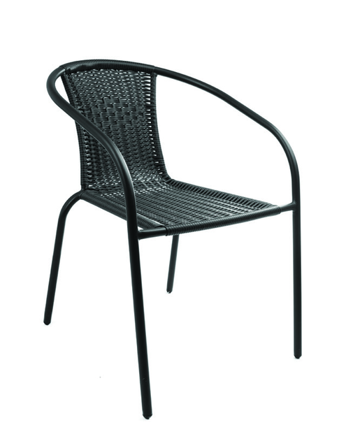 Zdjęcie: Krzesło ogrodowe Hrcules czarny rattan MIRPOL