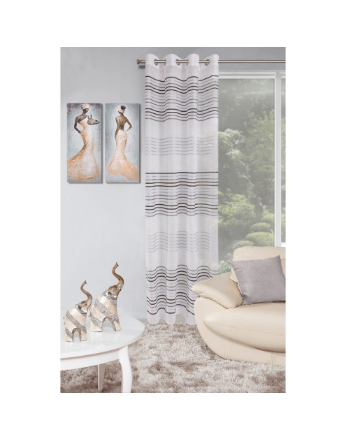 Zdjęcie: Zasłona Umra 140x250 cm srebrno-czarna EUROFIRANY