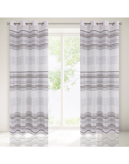 Zdjęcie: Zasłona Umra 140x250 cm srebrno-czarna EUROFIRANY