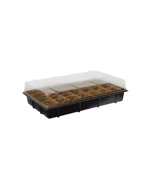 Zdjęcie: Mini szklarnia z biodegradowalnym podłożem Growing Kit 28 doniczek 5x5 cm, 38x23 cm, brązowy NORTENE
