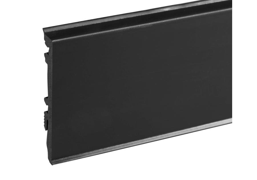 Zdjęcie: Listwa przypodłogowa PVC Masterline 1,3x8 cm, 2,2 m Czarny RAL 9005 Mat CEZAR