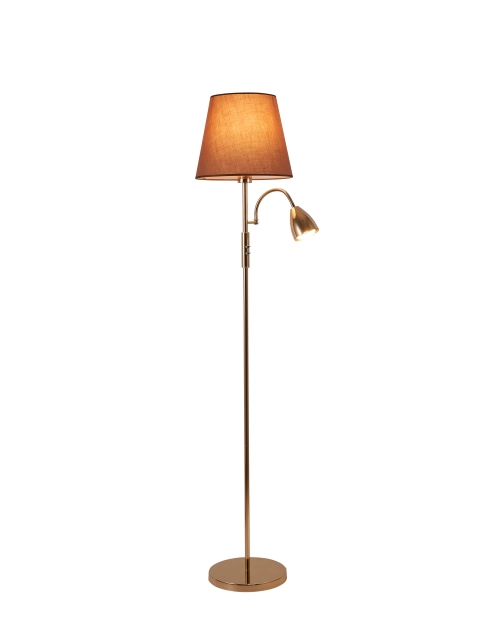 Zdjęcie: Lampa podłogowa Artemis plus, złota podstawa, cappuccino abażur ADRILUX