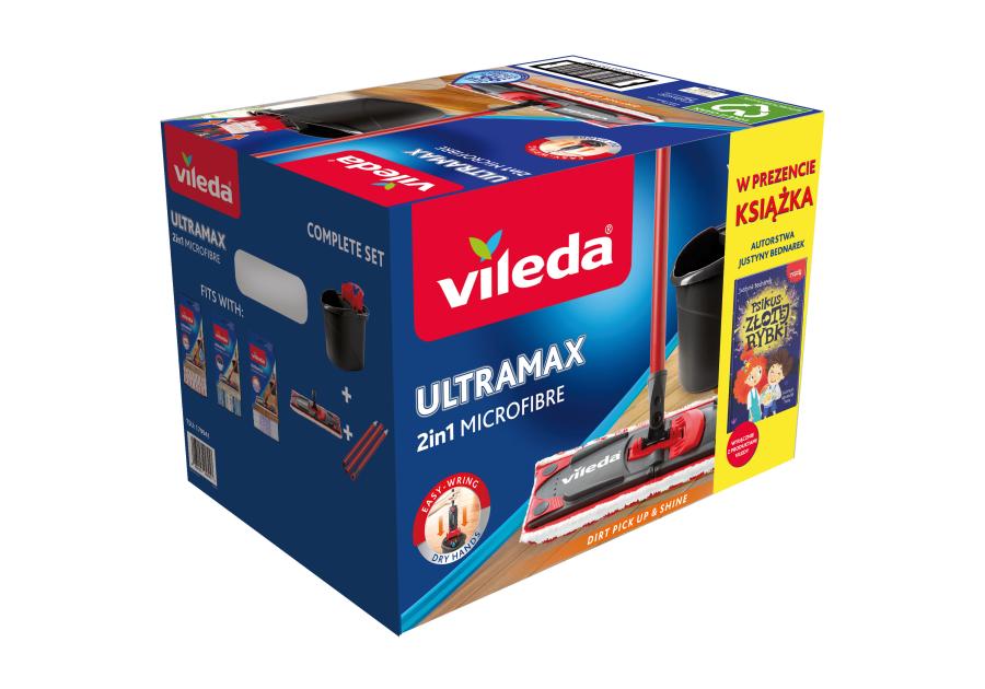 Zdjęcie: Zestaw Ultramax Box mop płaski z wiadrem + książka dla dzieci VILEDA
