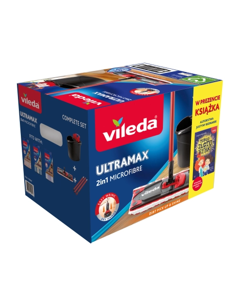 Zdjęcie: Zestaw Ultramax Box mop płaski z wiadrem + książka dla dzieci VILEDA