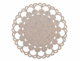 Mata filcowa okragła średnica 38 cm dekor beżowy kwiat B ALTOMDESIGN