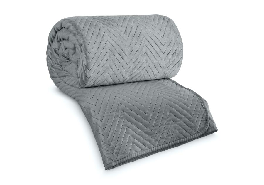 Zdjęcie: Narzuta welurowa Luiz 200x220 cm srebrna EUROFIRANY