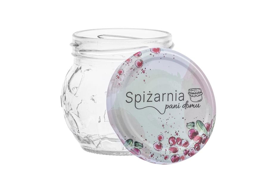 Zdjęcie: Komplet 6 słoików Spiżarnia Pani Domu grawerowanych 215 ml z zakrętką fi 66 4-zaczepową ALTOM DESIGN