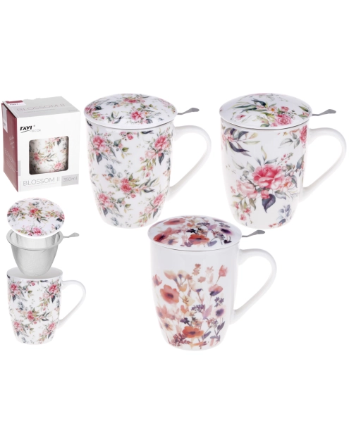 Zdjęcie: Kubek z zaparzaczem Blossom II 350 ml z porcelany New Bone 81442 RAVI