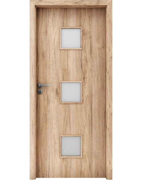 Zdjęcie: Skrzydło Salerno 4 90P B587 Dąb naturo, szkło Satinato, okleina Enduro plus INVADO