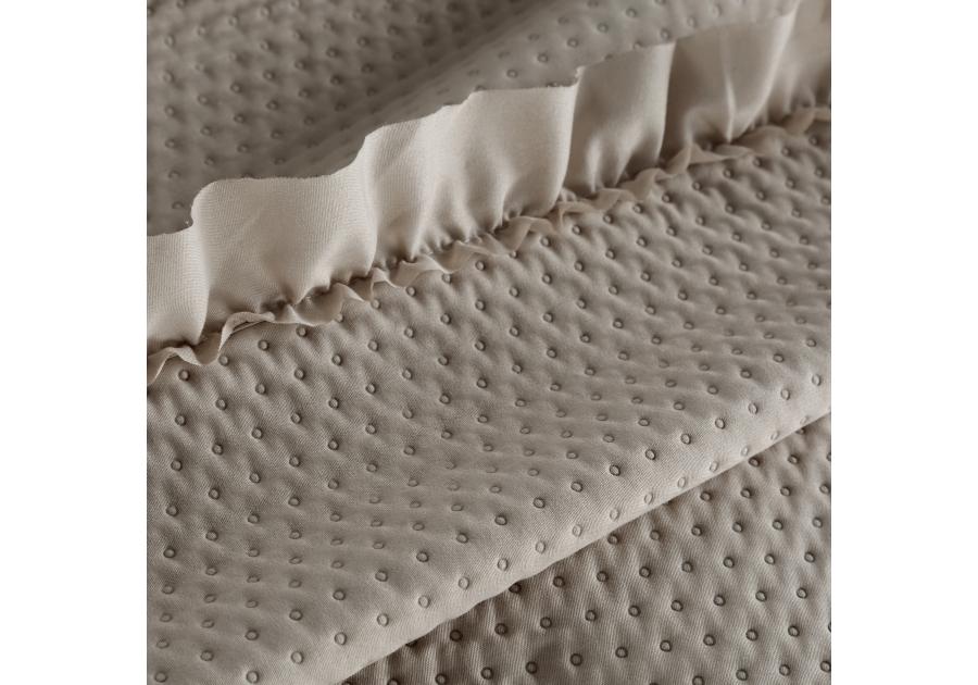Zdjęcie: Narzuta z falbanką 170x210 cm ciemny beż EUROFIRANY