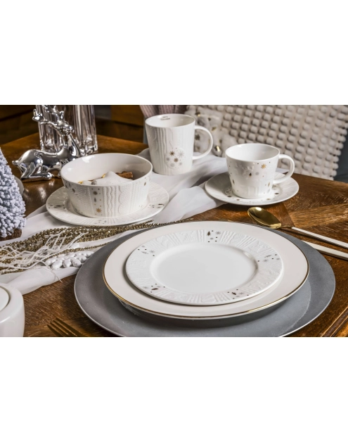 Zdjęcie: Filiżanka ze spodkiem porcelanowa świąteczna Zimowy Blask 240 ml ALTOMDESIGN