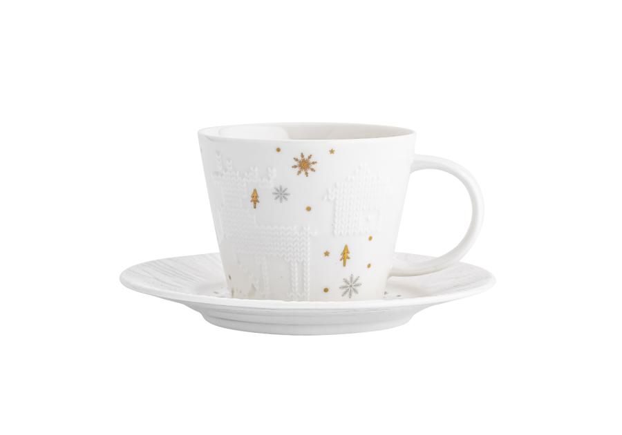 Zdjęcie: Filiżanka ze spodkiem porcelanowa świąteczna Zimowy Blask 240 ml ALTOMDESIGN