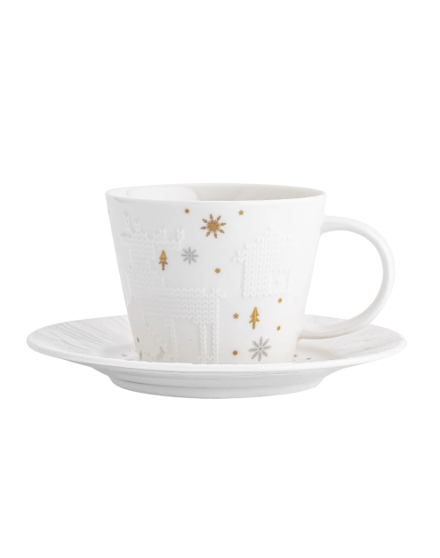 Zdjęcie: Filiżanka ze spodkiem porcelanowa świąteczna Zimowy Blask 240 ml ALTOMDESIGN