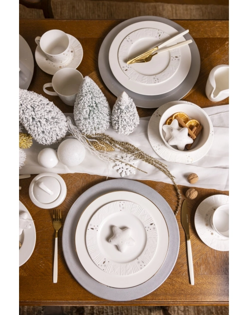 Zdjęcie: Filiżanka ze spodkiem porcelanowa świąteczna Zimowy Blask 240 ml ALTOMDESIGN