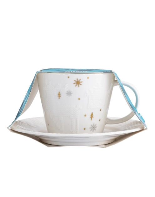 Zdjęcie: Filiżanka ze spodkiem porcelanowa świąteczna Zimowy Blask 240 ml ALTOMDESIGN