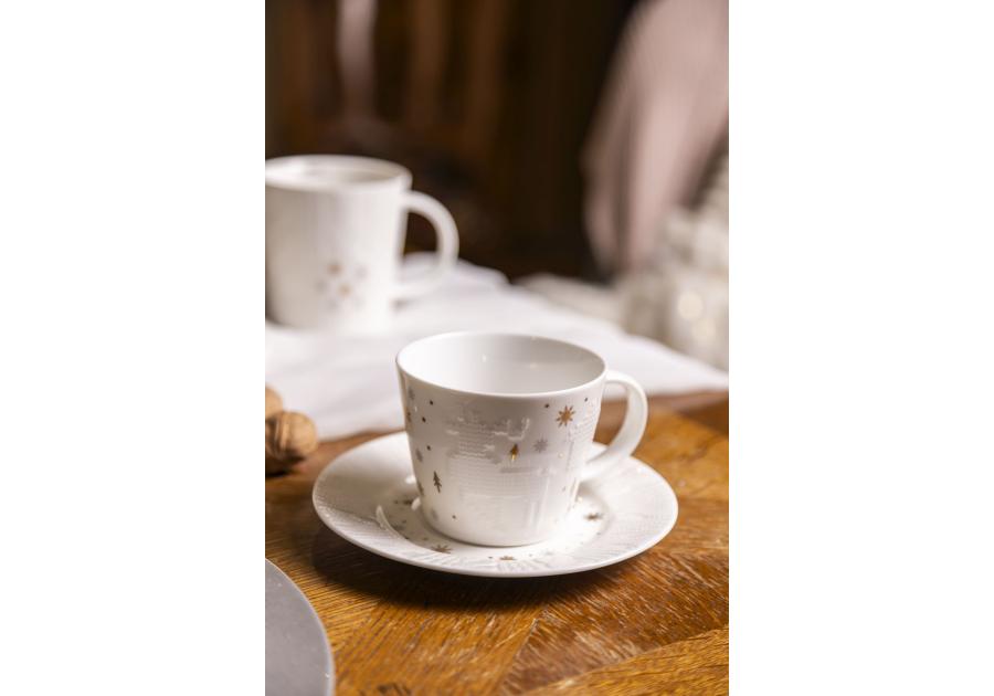 Zdjęcie: Filiżanka ze spodkiem porcelanowa świąteczna Zimowy Blask 240 ml ALTOMDESIGN