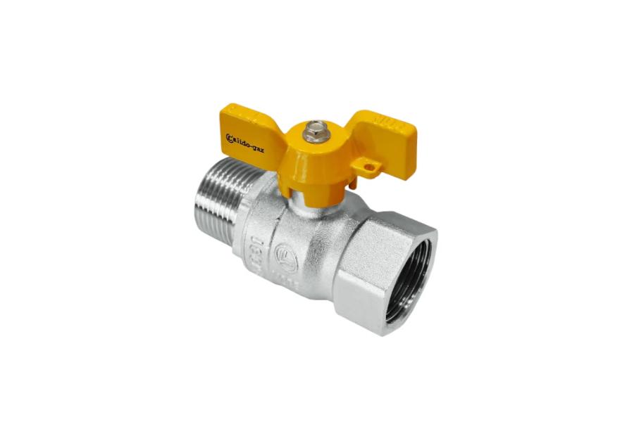 Zdjęcie: Zawór kulowy gazowy W/Z, 1/2" z motylkiem CALIDO-GAZ
