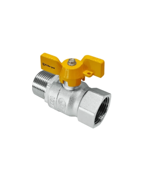 Zdjęcie: Zawór kulowy gazowy W/Z, 1/2" z motylkiem CALIDO-GAZ
