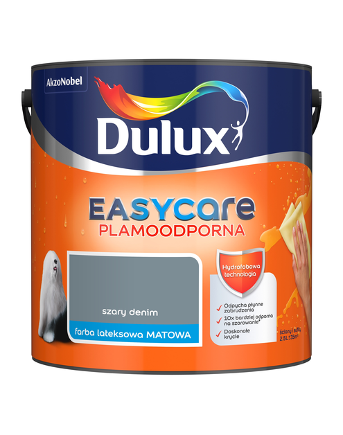 Zdjęcie: Farba do wnętrz EasyCare 2,5 L szary denim DULUX
