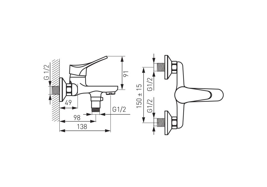 Zdjęcie: Bateria wannowa Stillo ścienna FERRO