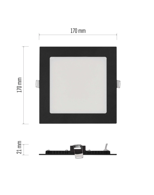 Zdjęcie: Panel LED wpuszczany Nexxo, kwadrat, czarny, 12W, CCT EMOS